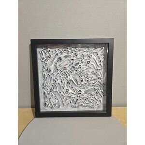 Handmade OOAK Art Clay Sculpt Screaming Ghoul Artwork in Black Shaddowbox Frame